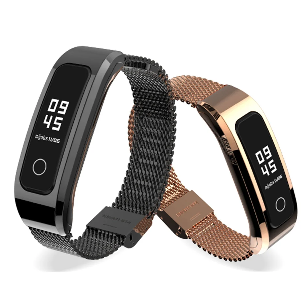 Ремень с Магнитный чехол для huawei Honor Band 4 бег Версия смарт-браслет из нержавеющей стали смотреть сменный