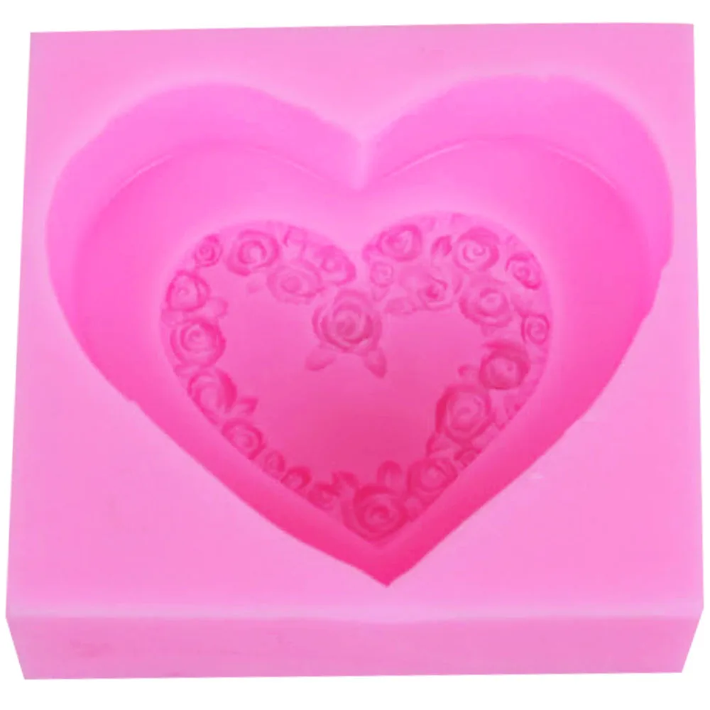 Sophronia Love Heart Rose, свадебное украшение, силиконовая форма для мыла, помадка, инструменты для приготовления пищи, сделай сам, торт S039, 7,2*6,5*2,5 см