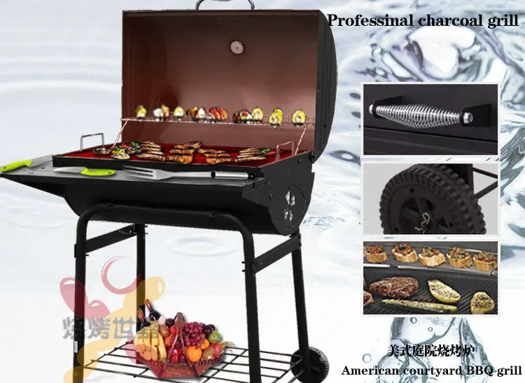 

American Charcoal BBQ Barbecue Grill Commercial Large Thickening Bbq Outdoor Patio High Quality Barbecue