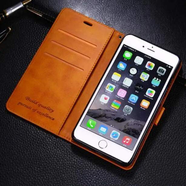 Для iPhone 4S 5s SE 6 S 7 8 чехол кожаный портмоне сумка подставка флип для Plus мягкий из