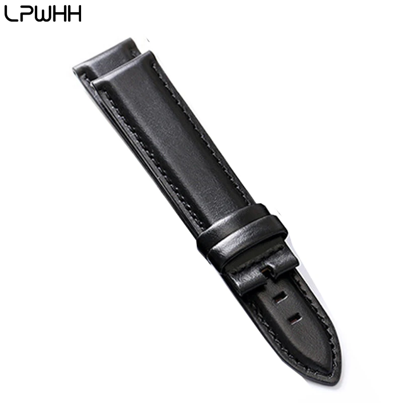 Cow Leather Black LPWHH ремешок для часов из натуральной крокодиловой кожи 12 мм 13 мм 14 мм 17 18 19 20 мм с пряжкой мягкий ремешок для часов из кожи аллигатора 18 мм - Цвет ремешка: Cow Leather Black