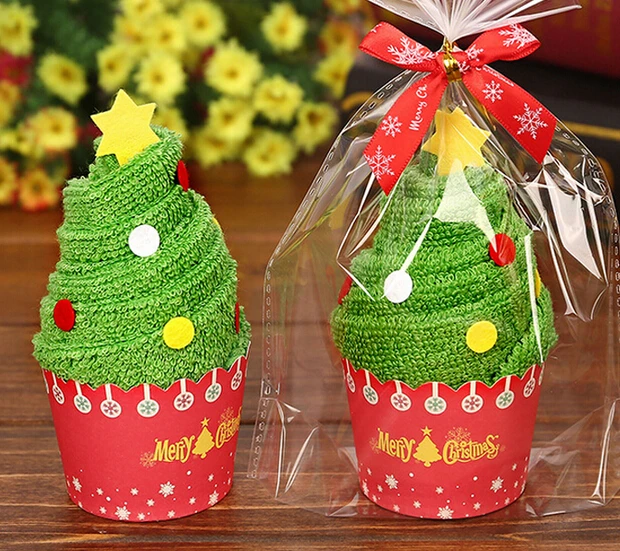 Christmas Tree Новое поступление, рождественское креативное полотенце для торта, Подарочное полотенце для мытья посуды, рождественское милое полотенце, подарки - Цвет: Christmas Tree