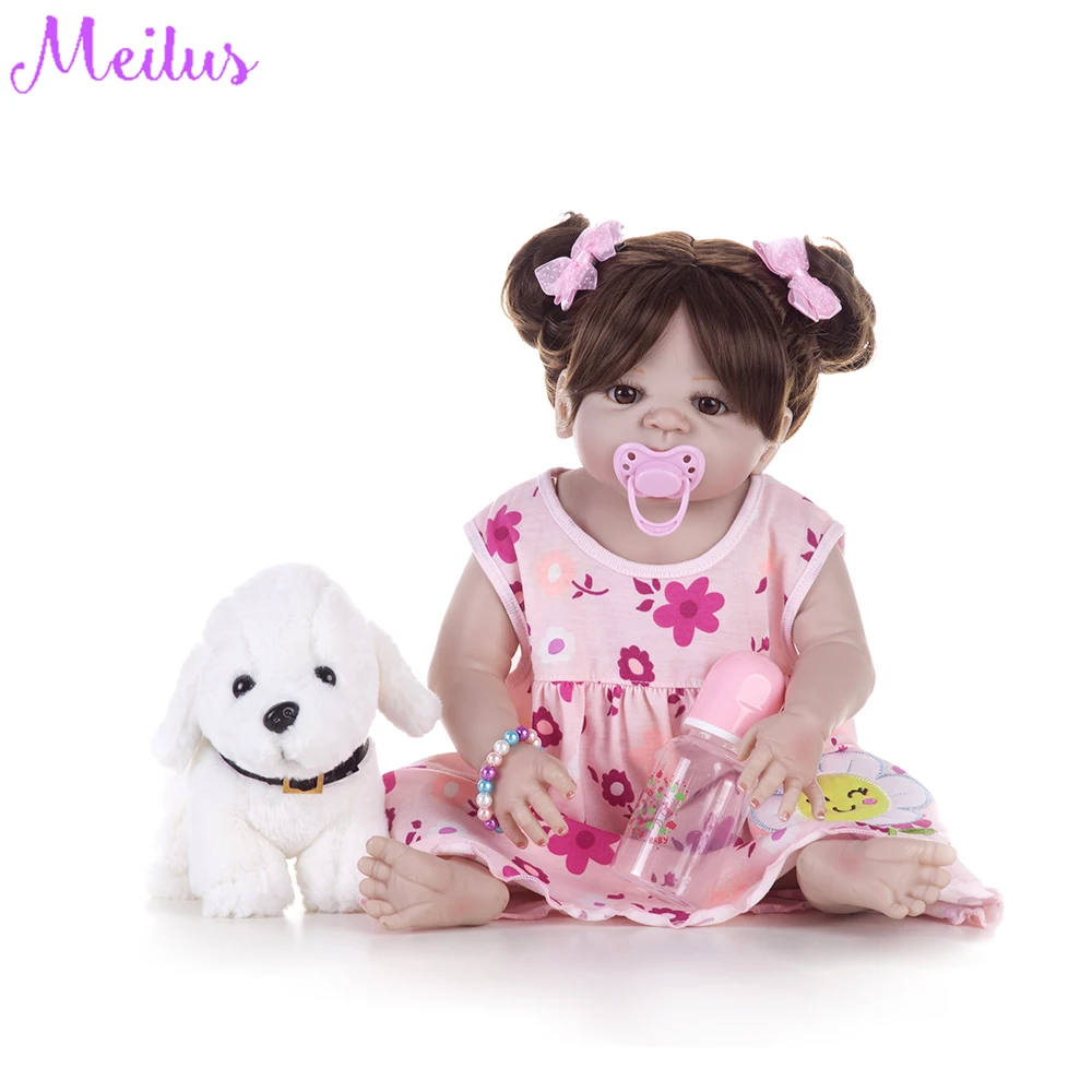 55 см полное Силиконовое боди Reborn Baby Doll игрушка как настоящая 22 дюймов