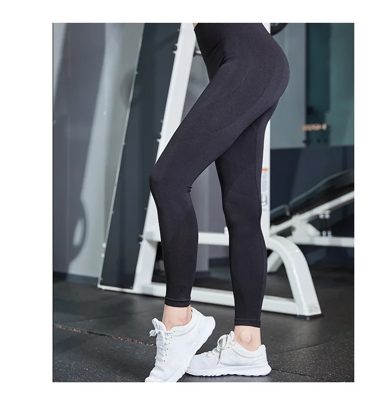 Энергии Sleamless Спортивные Леггинсы Фитнес, тренировка, для женщин бег Gymwear Высокая талия животик управление Эластичный Тощий Штаны Для Йоги тонкий