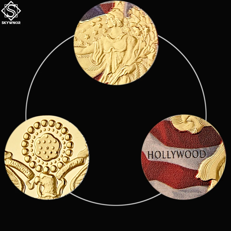 

2017 USA Great Seal Statue Of Liberty American Hollywood Movies Gold Plated Coins