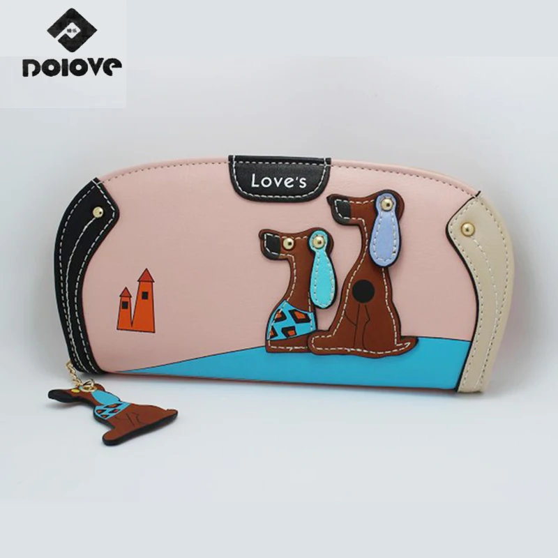 Новинка модный кошелек DOLOV с милым щенком мультяшной собакой 6 цветов женские