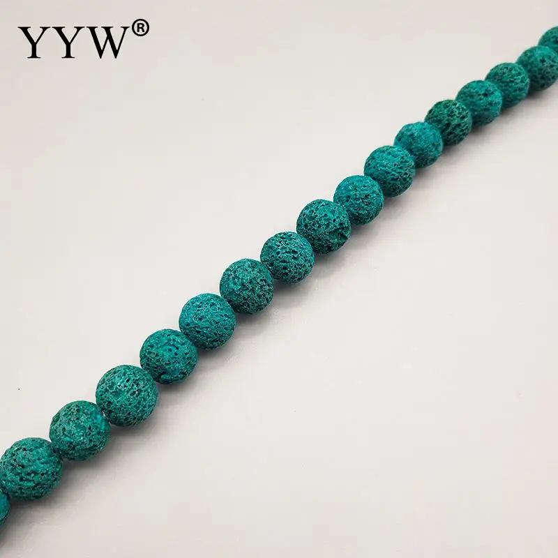 deep green 6, 8, 10 мм, разноцветные бусины из лавы, бусины из вулканического камня, свободные бусины-разделители для изготовления браслетов своими руками - Цвет: deep green