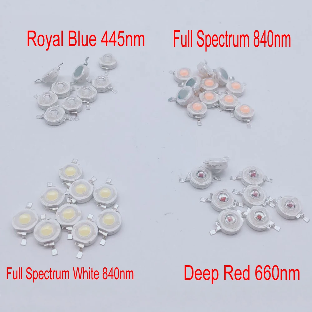 10 шт. высокая мощность светодиодный чип полный спектр/белый свет для выращивания