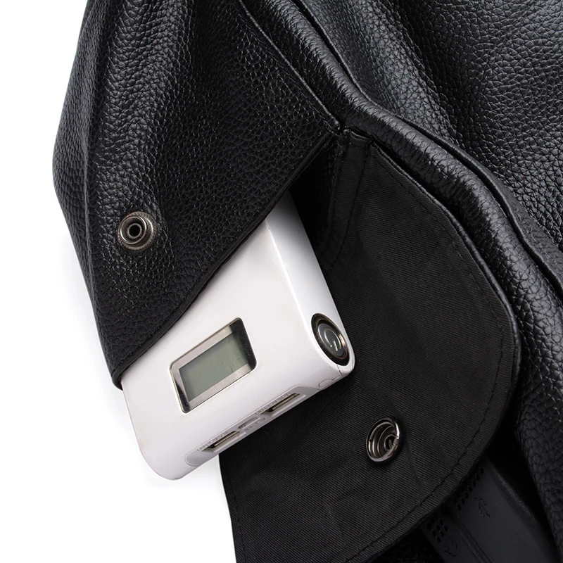 Мужской рюкзак из натуральной кожи Модный водонепроницаемый дорожный с защитой