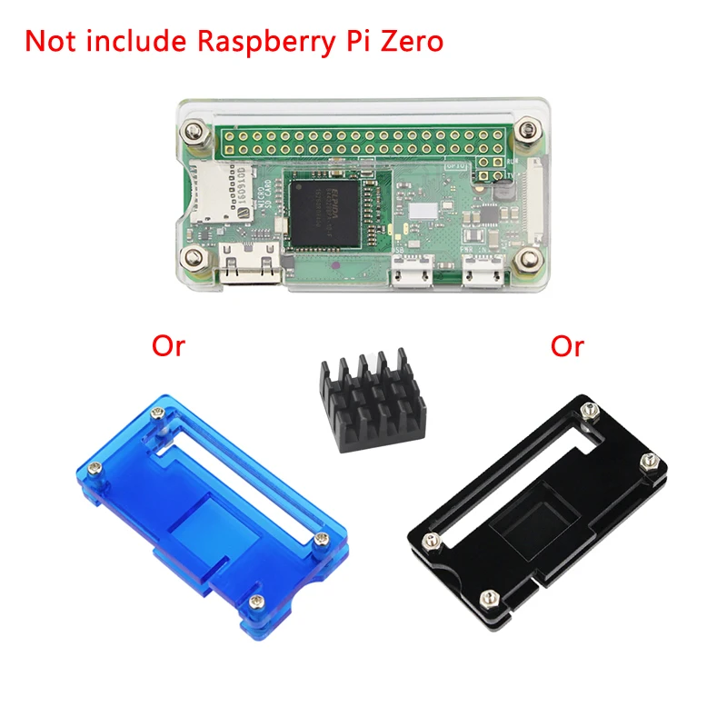 Для Raspberry Pi Zero kit акриловый чехол + алюминиевый радиатор 40 контактный GPIO Header