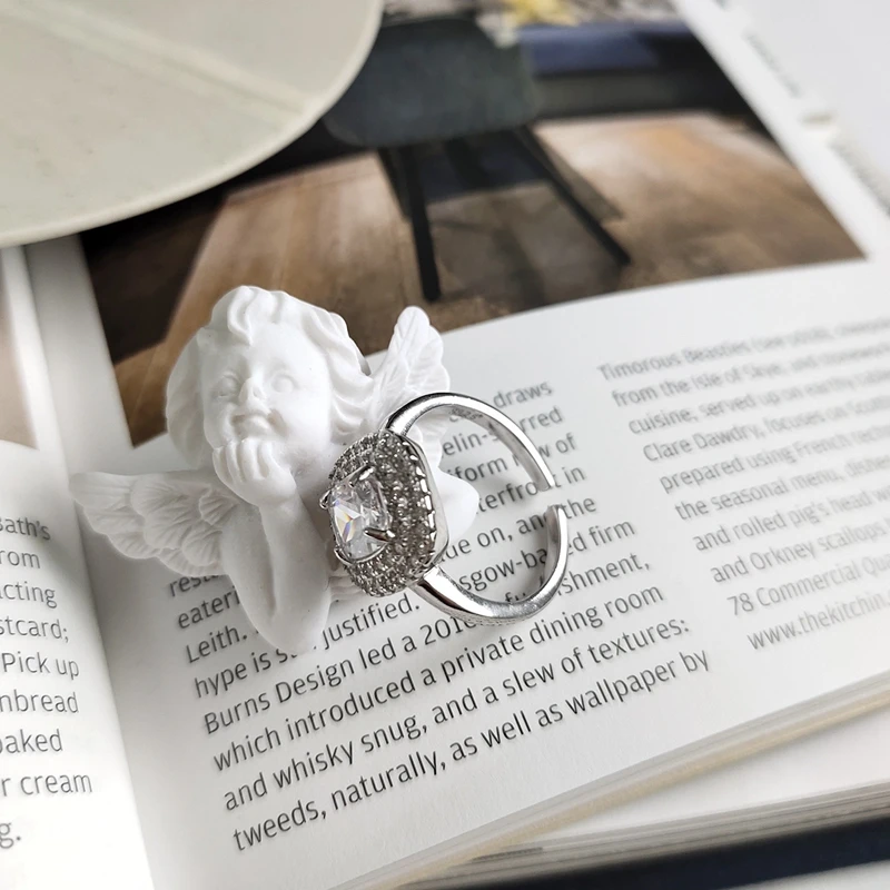 LouLeur, 925 пробы, серебряные кольца с кристаллами, АААА, белый квадрат, циркон, романтическое, элегантное кольцо, светильник исландских женщин, хорошее ювелирное изделие