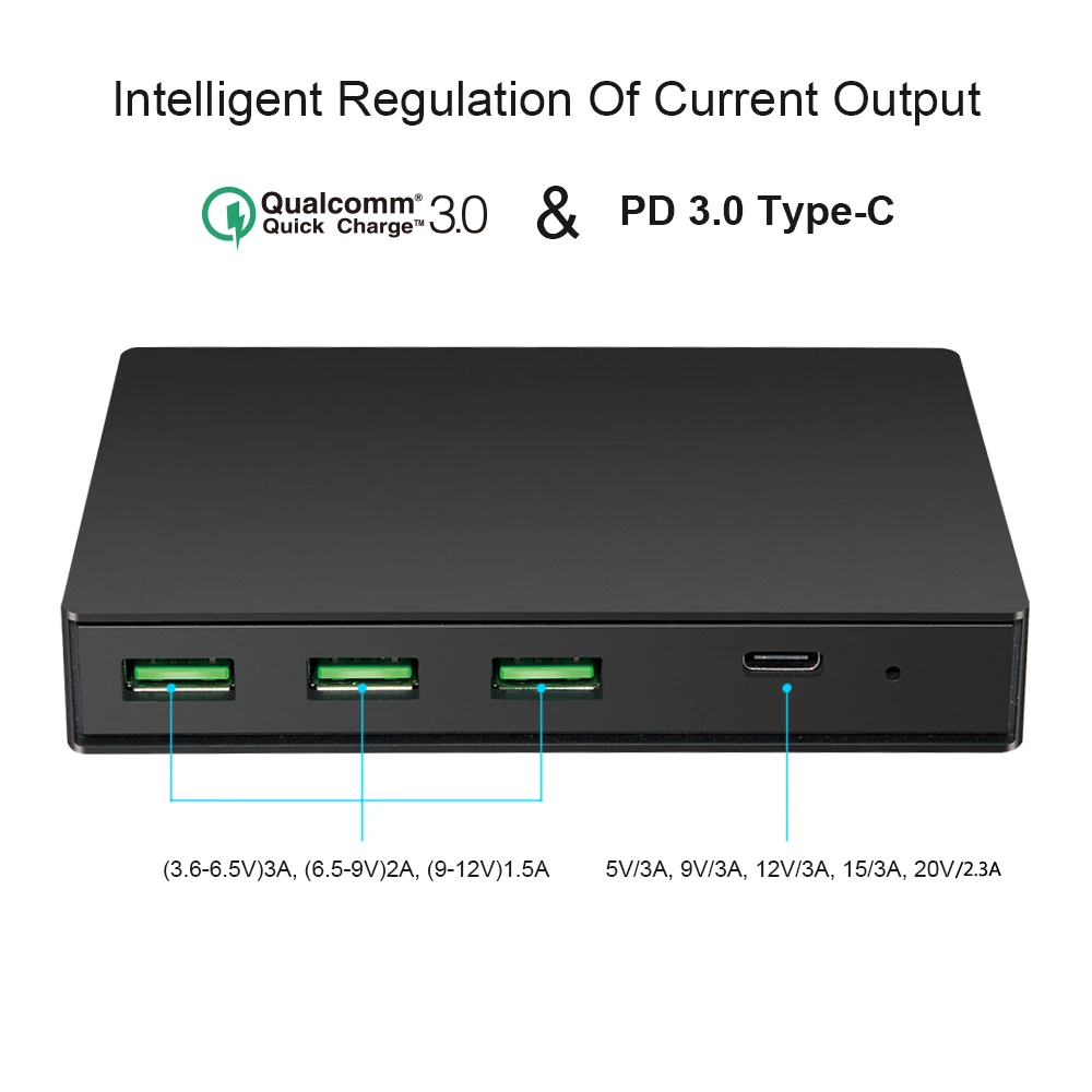 3-Порты и разъёмы USB 3,1 Быстрая зарядка Зарядное устройство PD3.0 Тип-закрытая акционерная Компания C& QC3.0 Мощность адаптер для Macbook iPhone планшет
