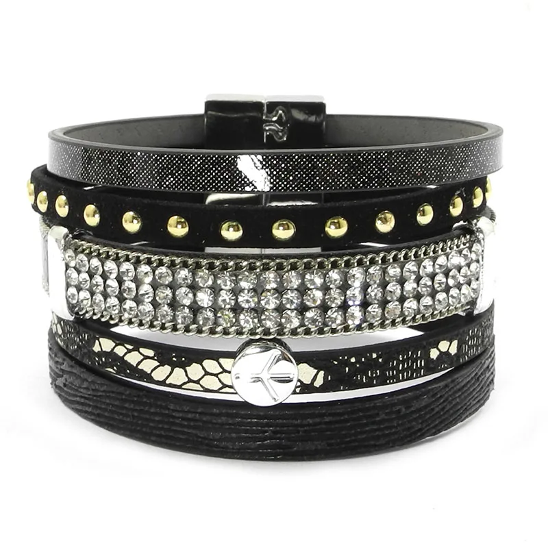 Летние кожаные браслеты WELLMORE 4 цвета 3 размера очаровательные для женщин