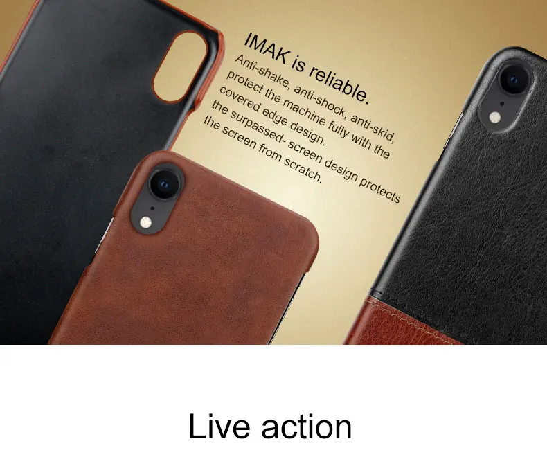 Для Apple Iphone XR чехол IMAK Винтажный чехол из кожи ПУ и ПК Жесткий Чехол для Apple Iphone XR 6,1''