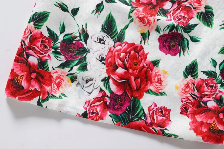 Spring 2019 New Rose Flower Jacquard children short sleeve dress Wholesales Kids Casual Dresses European and American Style | Детская