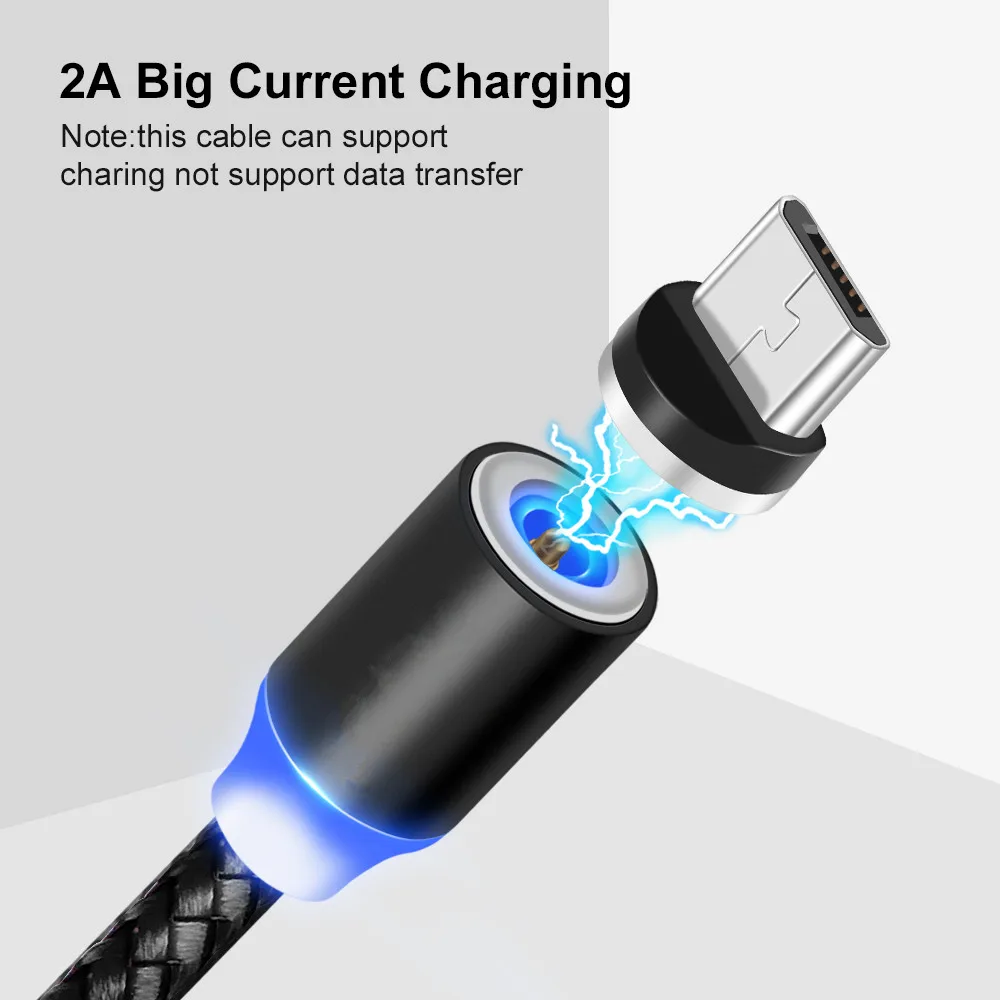 Зарядный кабель ZTE Blade V9 V7 A7 A6 A5 A3 2019 светодиодный магнитный Micro USB для Samsung galaxy A10 M10 J4