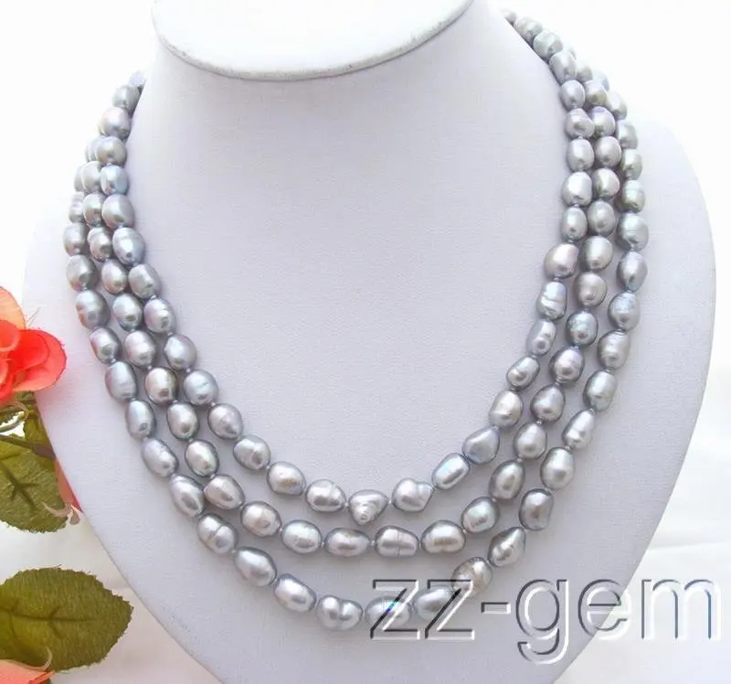 Бесплатная доставка ожерелье из серого барочного жемчуга 4 29|baroque pearl necklace|necklace free