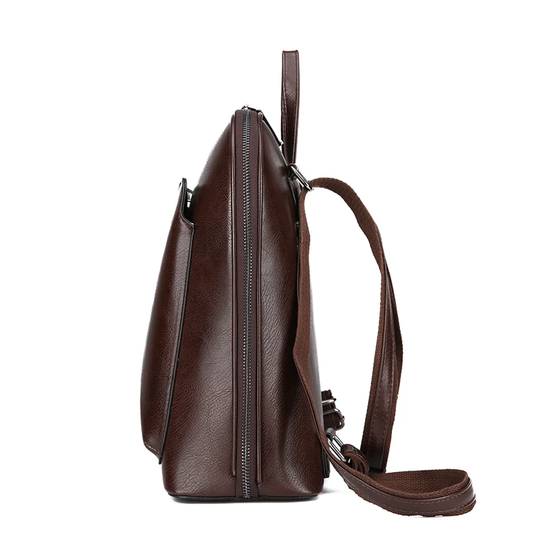 Винтаж чёрный Коричневый женский рюкзак Для женщин кожаный mochila mujer повседневная