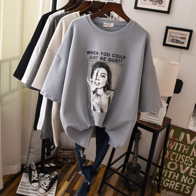 Забавные женские хлопковые футболки с коротким рукавом модные плотные