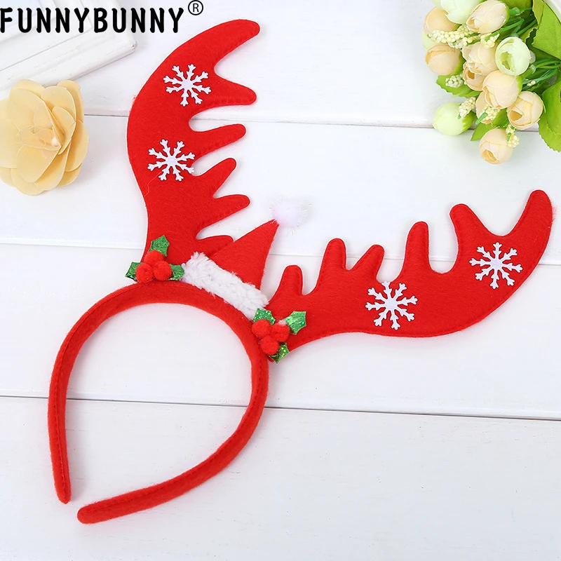 Обруч для волос FUNNYBUNNY Kid Lady Рождественский олень длинный рога