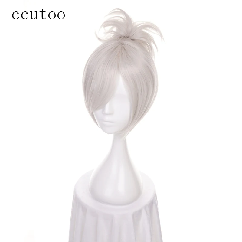 Ccutoo 12 &quotLOL Riven серебристо белый короткий синтетический парик косплей костюм с