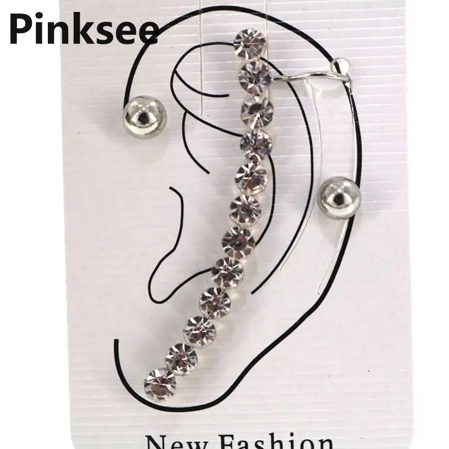 Серьги-клипсы женские серебристого цвета без пирсинга | Украшения и аксессуары