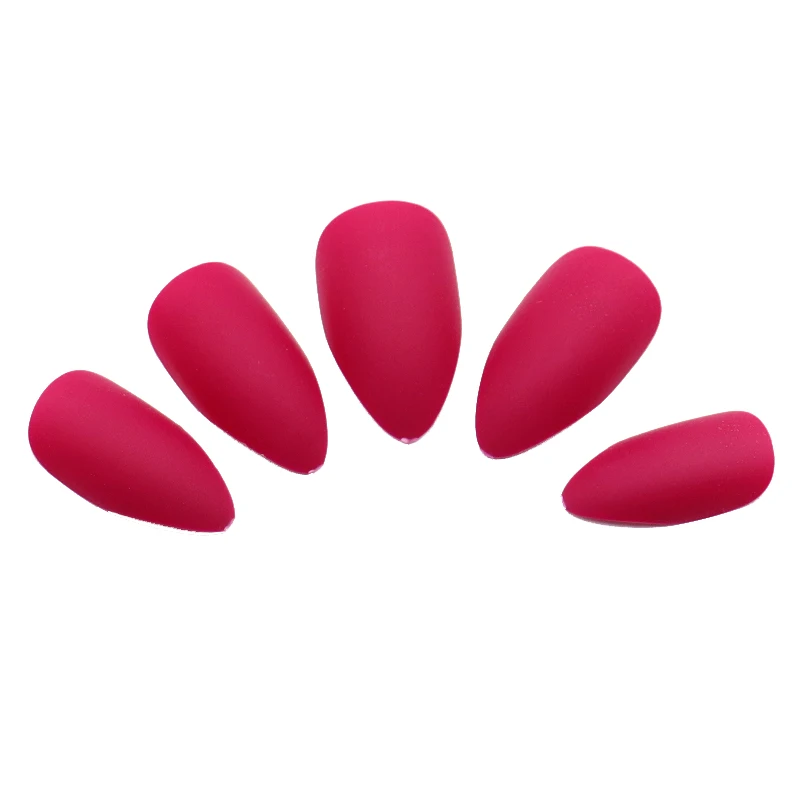 100 шт матовые розовые и красные накладные ногти полные стилеты искусственные