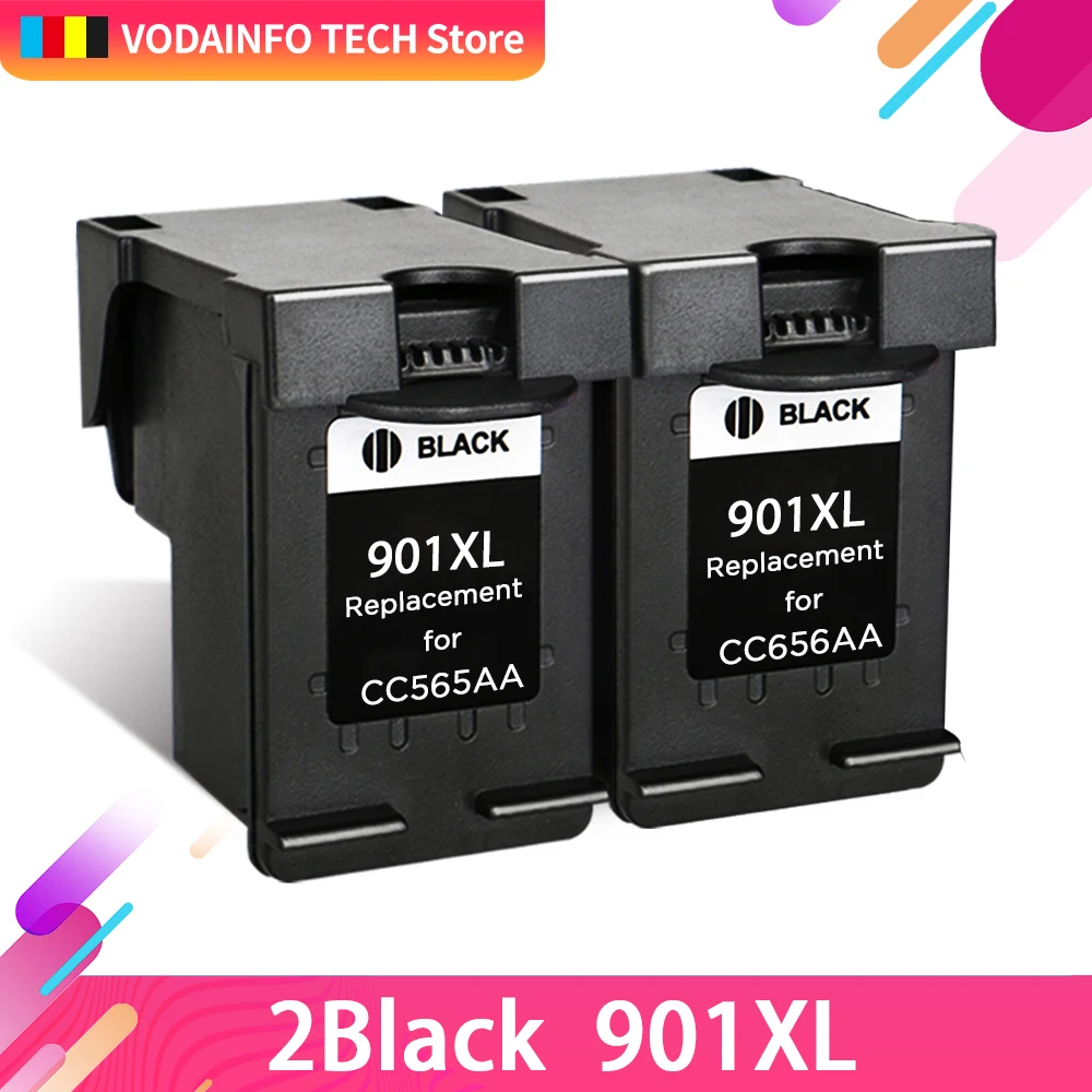 QSYRAINBOW 2 Черный Сменный для hp 901 hp901 xl принтера 4500 J4580 J4550 J4540 беспроводной J4680 J4524 J4535|hp