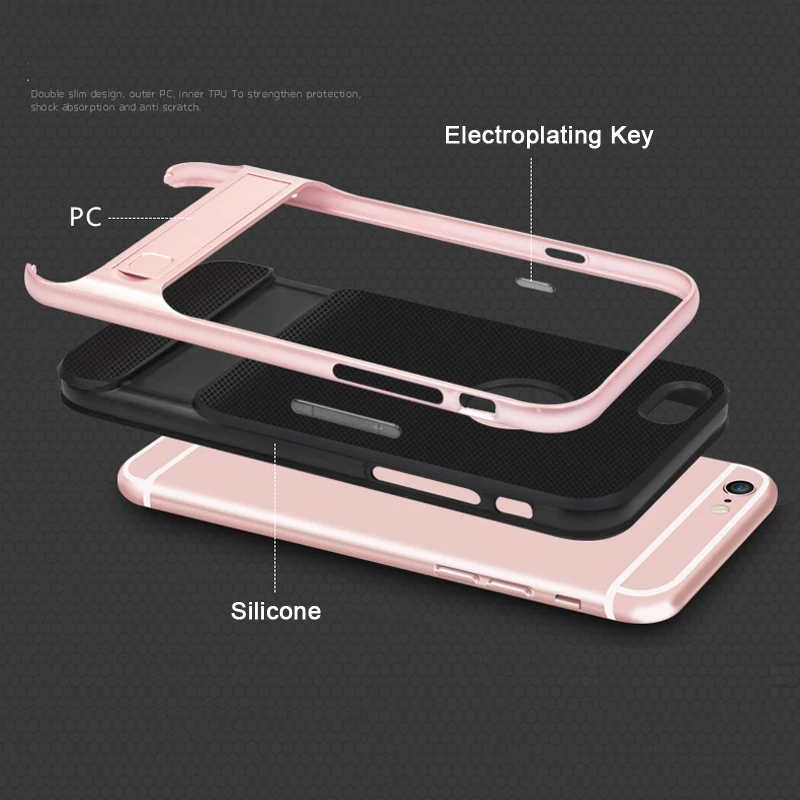 CAPSSICUM чехол с подставкой для iPhone 6 6s Plus PC силиконовый гибкий тонкий гелевый Чехол с подставкой для iPhone 6plus 6s Plus