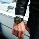 Часы Oulm HT9316 Мужские кварцевые с двумя часовыми поясами