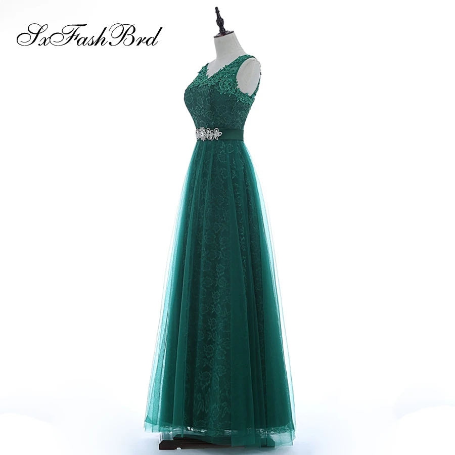 Robe Longue Soiree Простые платья De Gala Largos Elegantes с аппликацией и v-образным вырезом Длинные