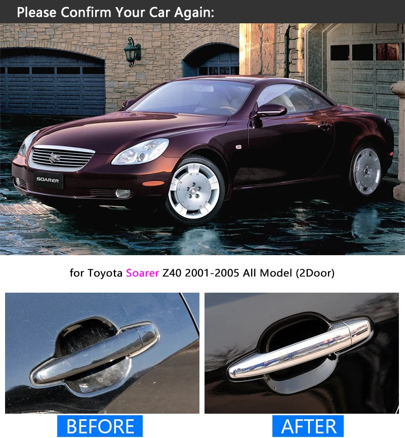 Хромированная накладка на ручку для Toyota Soarer z40 2001 2005 комплект отделки 2 двери 2002 2003