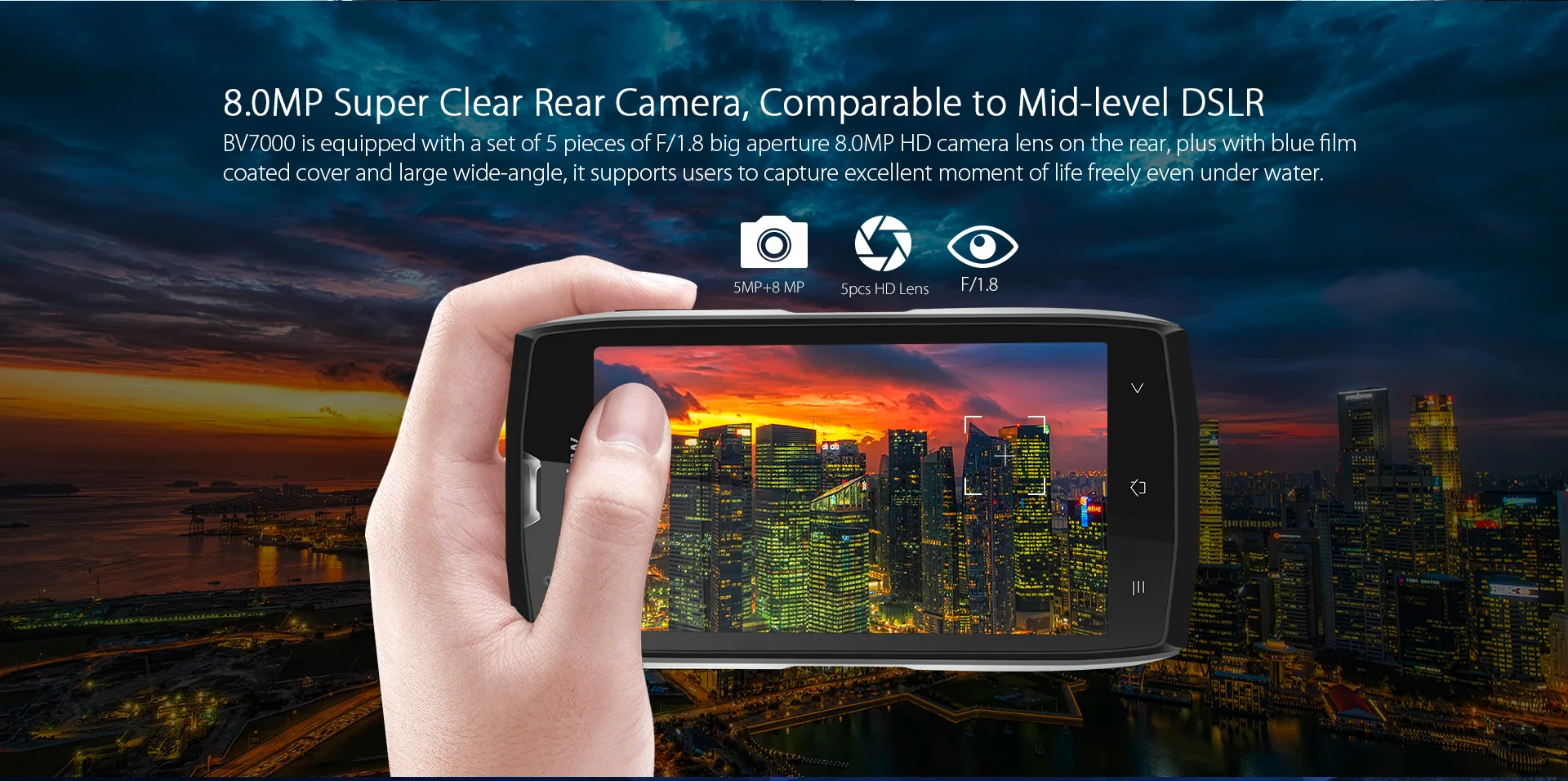 Blackview BV7000 Android 7,0 4G LTE мобильный телефон 5,0 дюймов MT6737T четырехъядерный мобильный телефон 2 Гб+ 16 Гб отпечатков пальцев смартфон