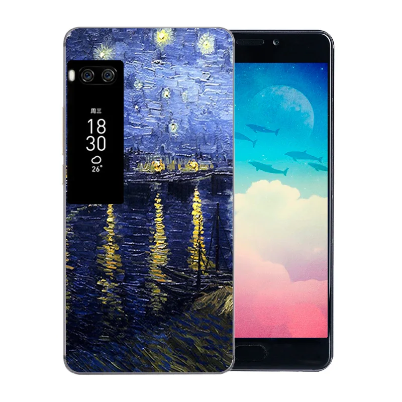 Силиконовые ТПУ чехлы для телефонов 5 7 дюйма Meizu Pro Plus чехол Ван Гог шаблон Fundas