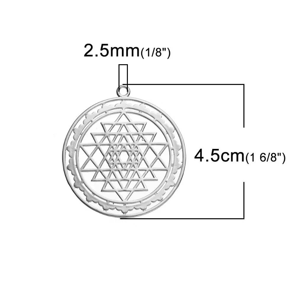 DoreenBeads медный серебристый цвет золотые полые подвески Шри-Янтра для медитации
