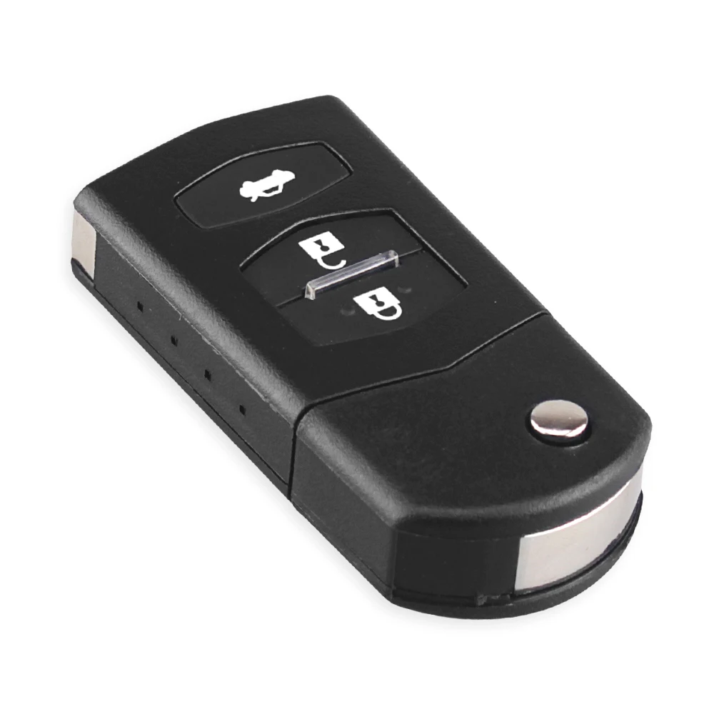 KEYYOU 10x для Mazda 3 5 6 складной Флип дистанционный Автомобильный ключ Замена черный брелок Корпус чехол FOB 3 кнопки Замена ключа