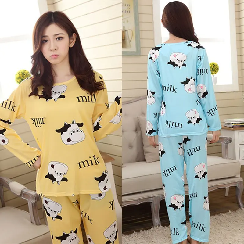 Новинка осенне зимняя женская пижама с длинными рукавами пижамный комплект
