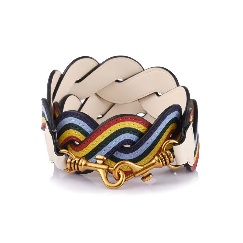 Rainbow Gold buckle Сумка из натуральной кожи, аксессуары, сумка, наплечный ремень, наплечная женская сумка, пояс, цвет, этнический Ветер, длинный плечевой ремень - Цвет: Rainbow Gold buckle