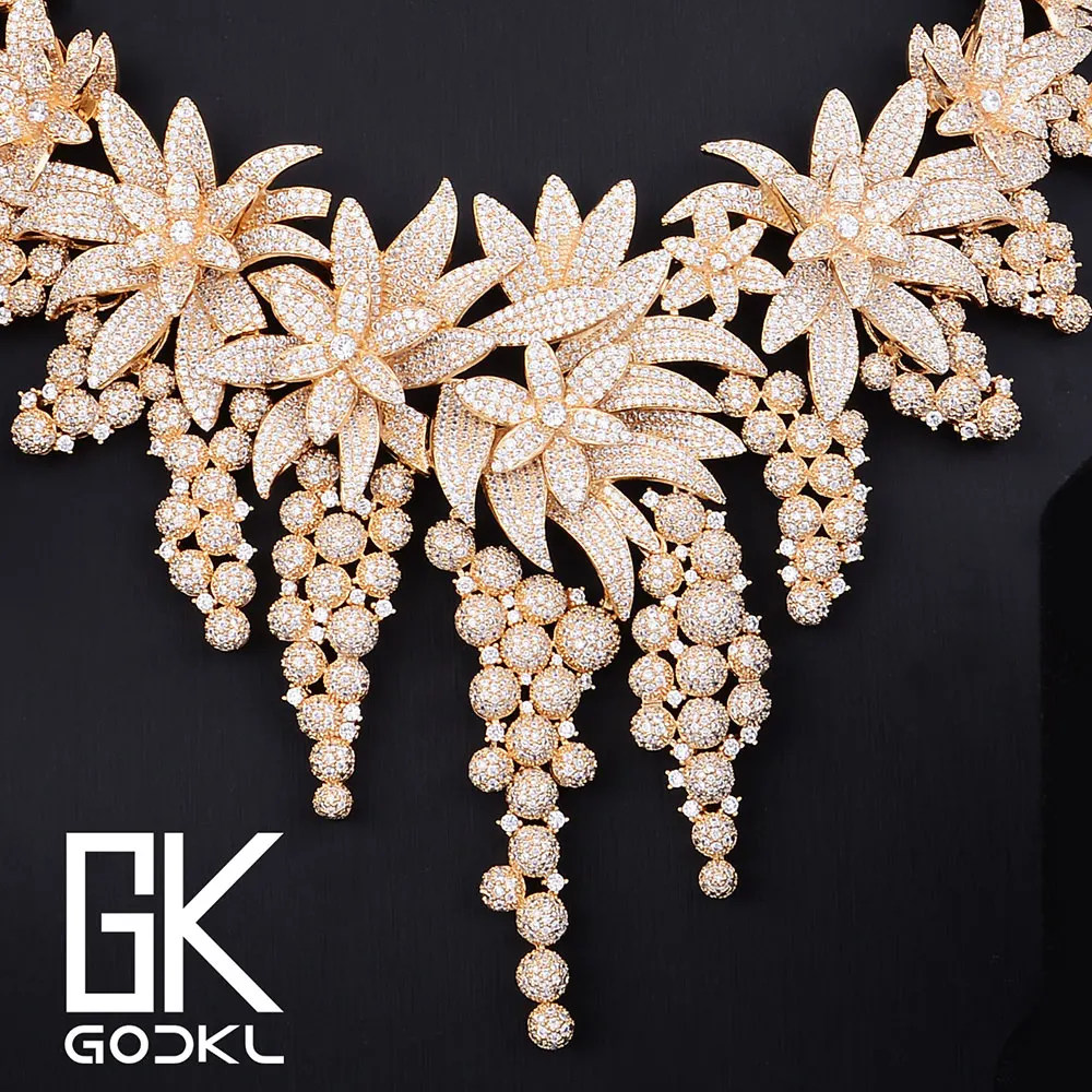 GODKI Роскошные виноград кубический циркон нигерийские Ювелирные наборы для