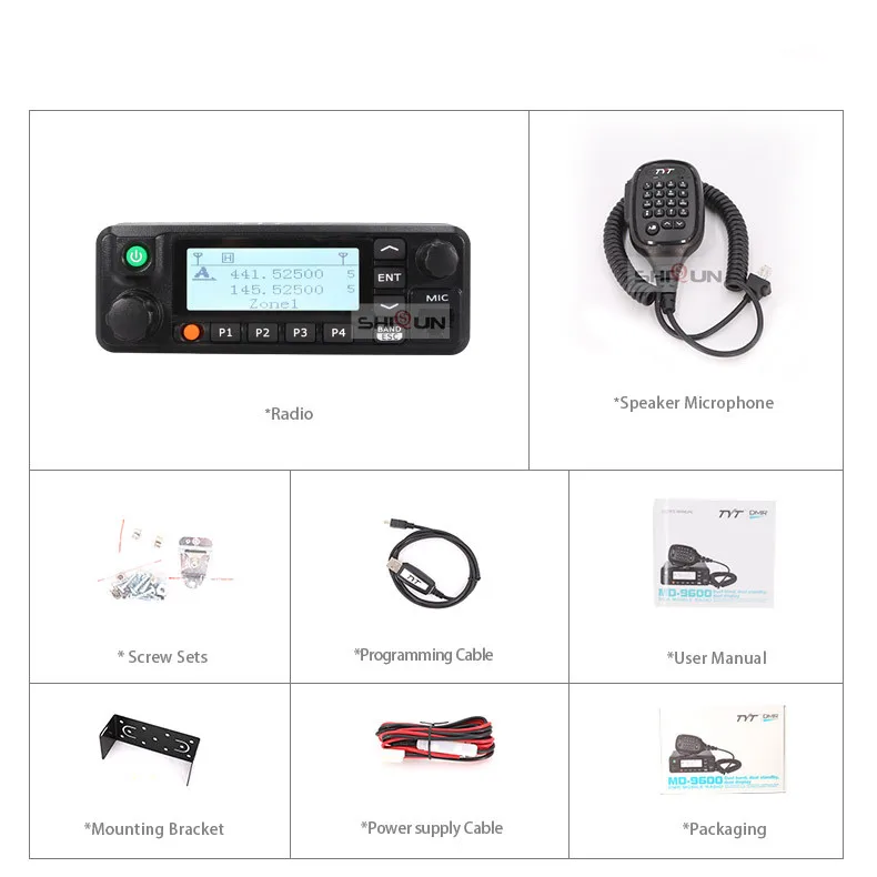 TYT MD-9600 Talkie “иди и болтай Walkie 50 км мобильное автомобильное DMR радио цифровой 136-174/400-480 МГц Dual Band радио приемопередатчик 3000CH 50/45/25 Вт DMR