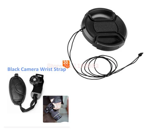 

43 49 52 55 58 62 67 72 77 82mm Lens Cap Cover + Hand grip strap For canon 5D2 5D3 60D 5D4 Nikon D3100 D3200 D7000 D800 D810