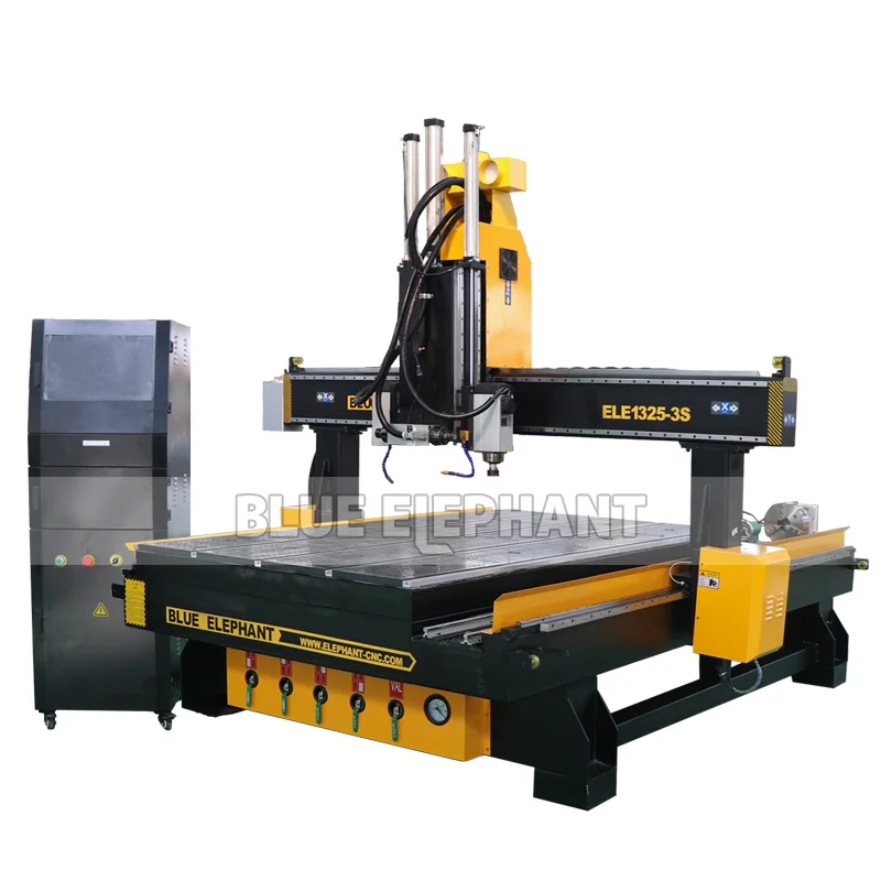 Голубой слон сервопривод шаговый двигатель 1325 cnc роутеры 4 оси с несколькими