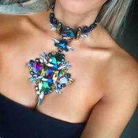 2020 summer geometric fashion crystal choker necklace women wedding boho statement necklace custom chocker jewelry wholesale