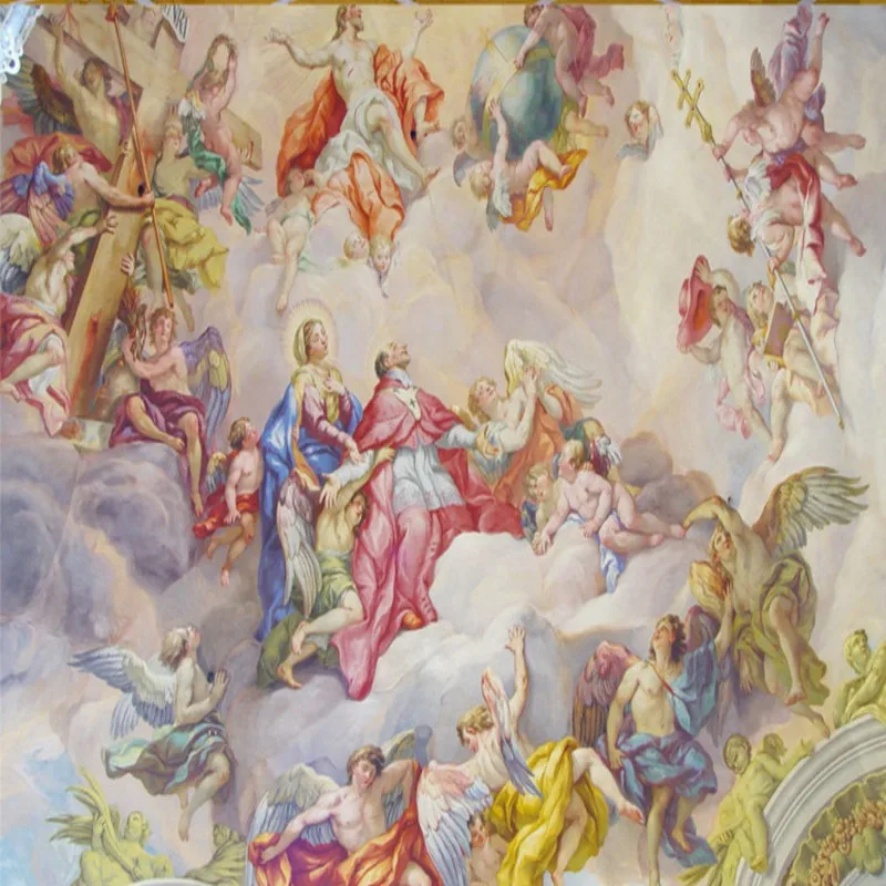 Пользовательские 3d обои красочные религиозные персонажи картина маслом лобби