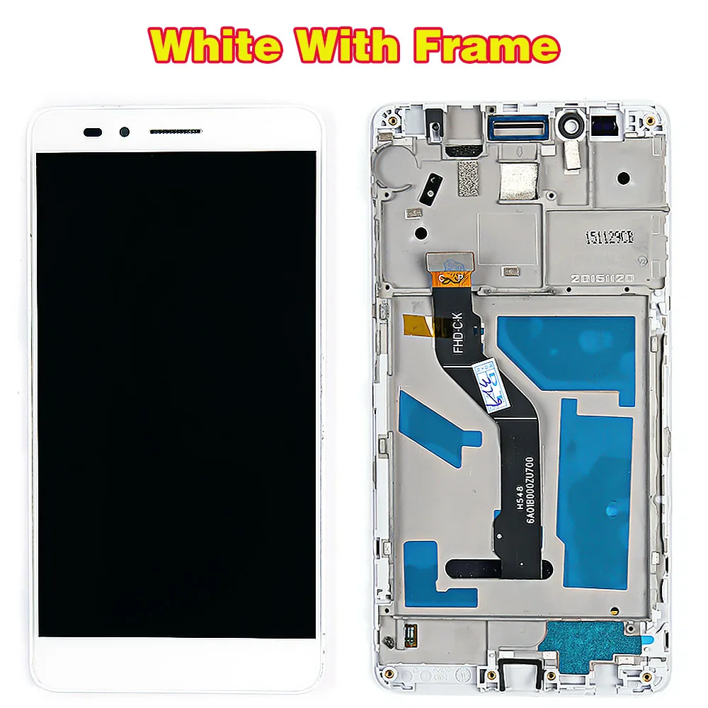 White with Frame Huawei Honor 5X ЖК-дисплей 5,5 дюймов дигитайзер сборка сенсорный экран для huawei GR5 1920*1080 GR5W рамка с бесплатными инструментами - Цвет: White with Frame