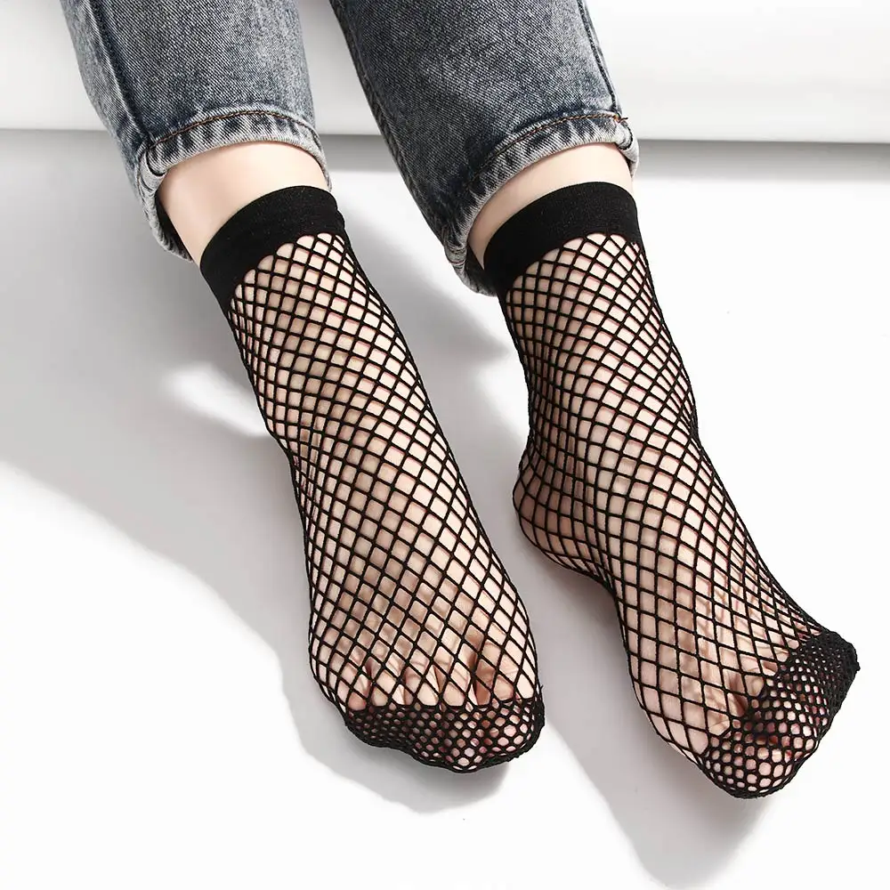 Модные летние сетчатые носки новинка 2019 сексуальные женские до щиколотки черные