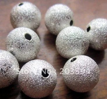 

S609 Free shipping 100Pcs/lots Silver Plated Stardust Spacer Bead 10MM