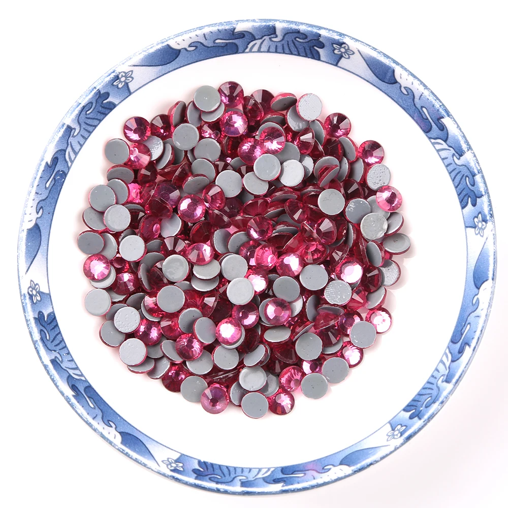 

All Sizes Rose Hot Fix Rhinestone Iron On Rhinestones For Clothes High Quality Glass Crystal Hot Fix Stone