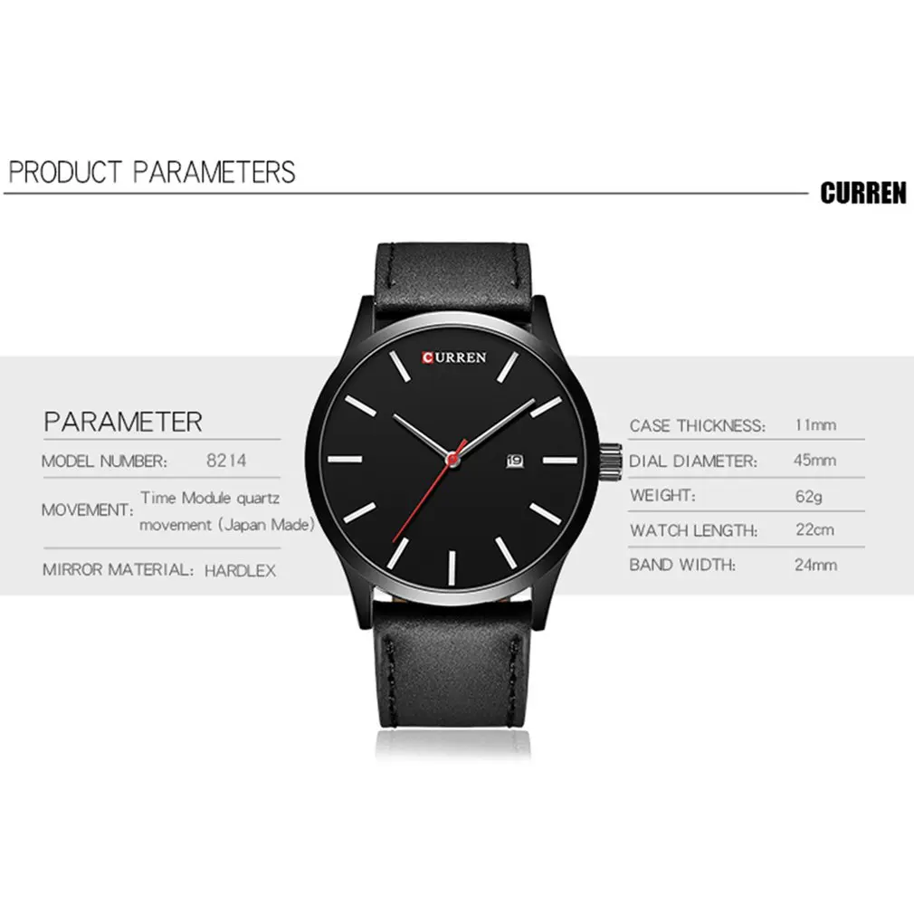 Curren 8214 мужские часы лучший бренд роскошные кожаные кварцевые наручные простые