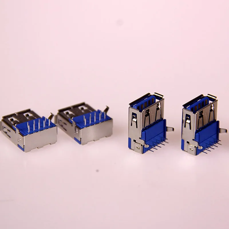 100 шт./лот USB3.0 AF 90 градусов разъем для монтажа на печатную плату A Тип гнездо правый
